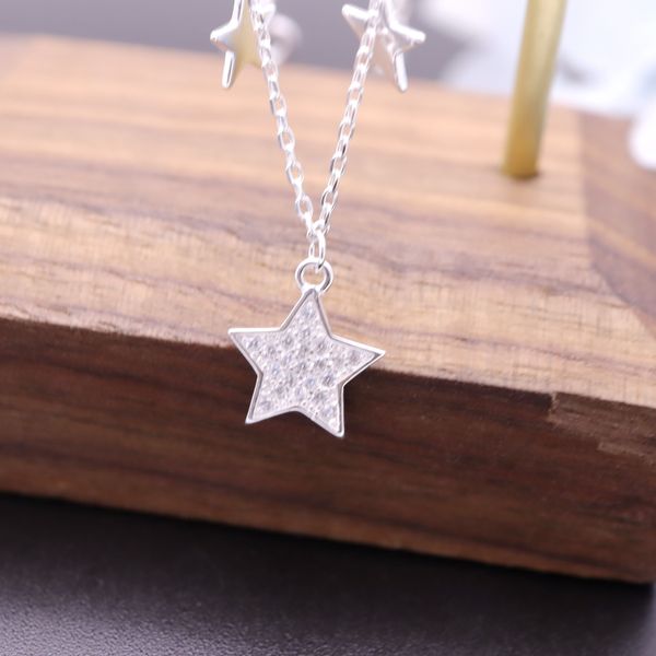 

hengsheng s925 silver cross-border one product dropshipping star fashion korean style simple zircon necklace womens pendant