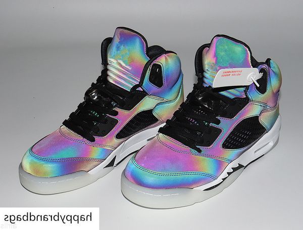 

mens jumpman 5 oil grey 5s basketball shoes holographic glare 3m reflective womens sports designer sneakers brand men trainers eur 36-45