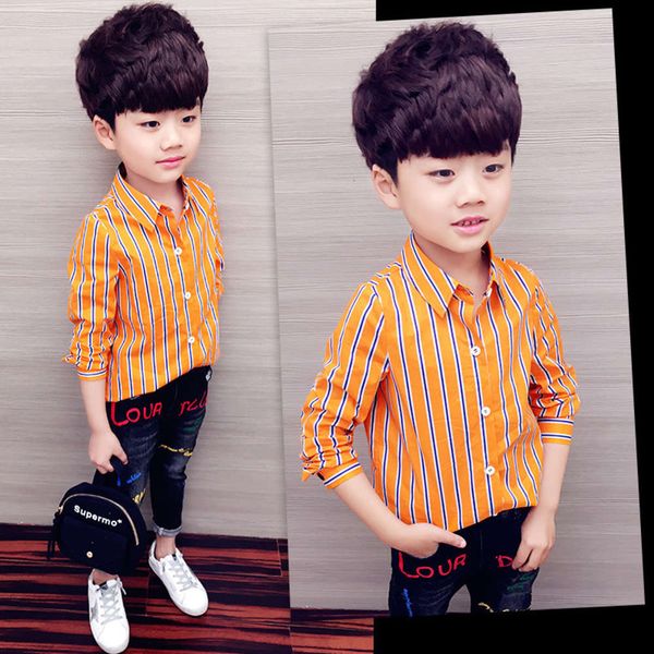 

boys' shirt long sve 2020 new spring and summer foreign sle middle school children's clothing, White;black