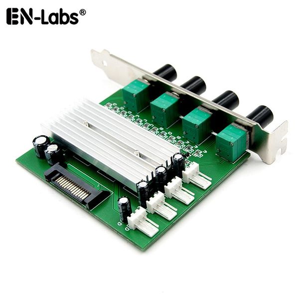 

fans & coolings pc cooler radiator 4 5 ways 3pin 4pin fan speed temperature controller w/pci cover,12v 1a case 3a ddc d5 water pump control
