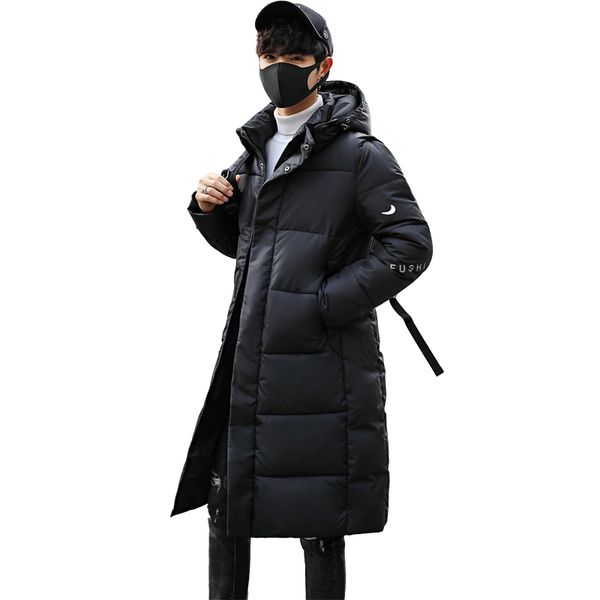

mens winter coats jackets 2020 fashion new clothing jackets casual hooded thicken winter coat men cotton-padded parka long coats, Black