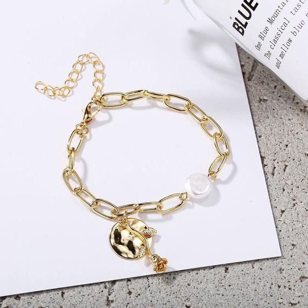 

charm bracelets xingge elegant gold color rose flower circle bracelet for women delicate pearl double layer jewelry accessories, Golden;silver