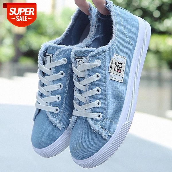 

2021 canvas shoes woman new arrival lace-up spring/autumn sneakers for girls fashion denim solid blue/white casual shoes tennis #iw5o
