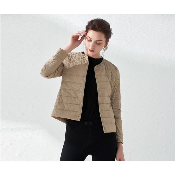 

womens down parkas fashion solid color down coat thin girls 2020 new fashion jackets casual womens winter 9 colors asian size, Black