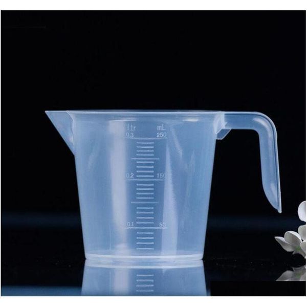 

250ml/500ml/1000ml lab beaker plastic graduated measuring cup with handle household kitchen cookin jllyyo jjxh