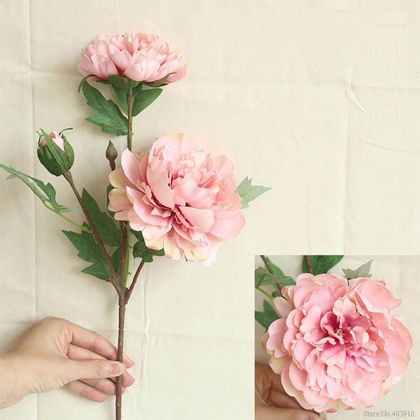

decorative flowers & wreaths 2021 artificial silk fake peony floral wedding bouquet bridal hydrangea decor
