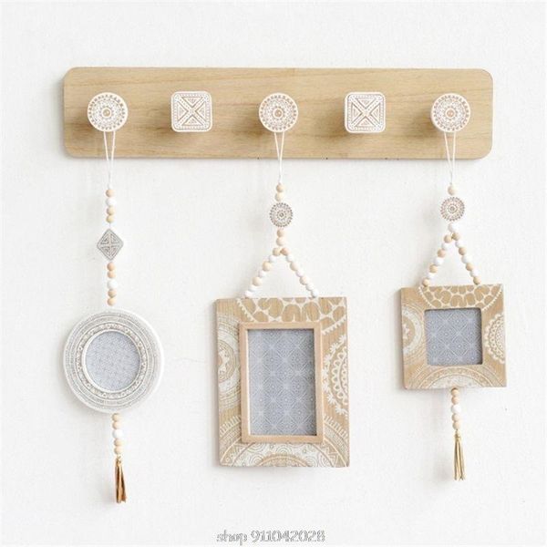 

hooks & rails creative wooden clothes hanger nordic wall hanging storage rack hat/coat decor holder d21 20 dropship
