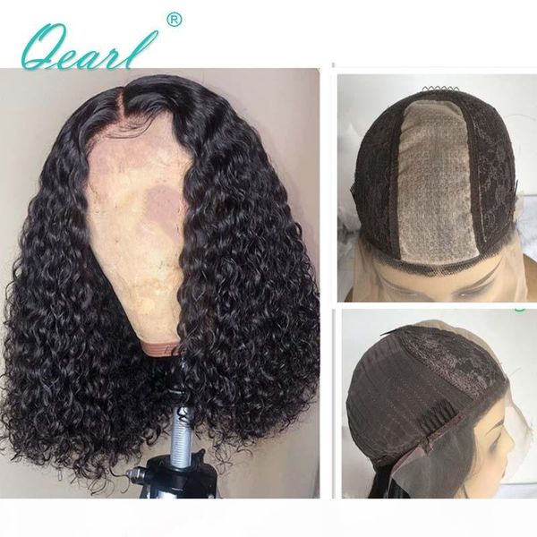 

human hair silk base scalp lace wigs 2x5 fake wig brazilian curly remy hair middle part 150% preplucked qearl, Black;brown
