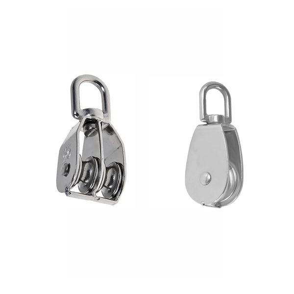 

stainless steel double & single wheel pulley block swivel rope sheave 25mm