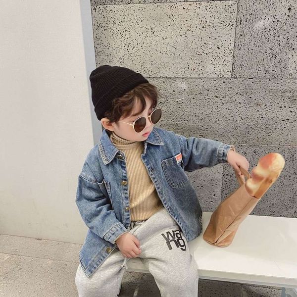 

new girls' autumn boys' and winter 2020 korean cashmere denim et, wtern sle thickened casual shirt et fashion, Black