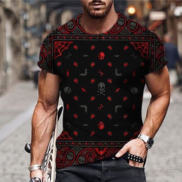

men's t shirt 3d print graphic prints skull skeleton crew neck street daily print short sleeve casual designer big and tall sports bla, White;black