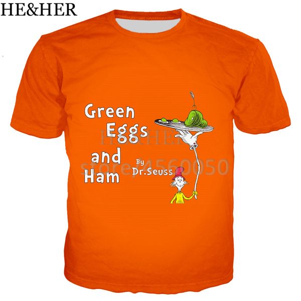 

new arrival green eggs and ham 3d print shirts humor harajuku harajuku men clothing