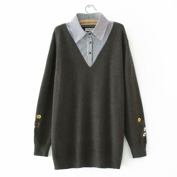 

plus fake size two pieces black gray blouses cotton and elastan female muslim pullovers outerwear s6ng, White;black