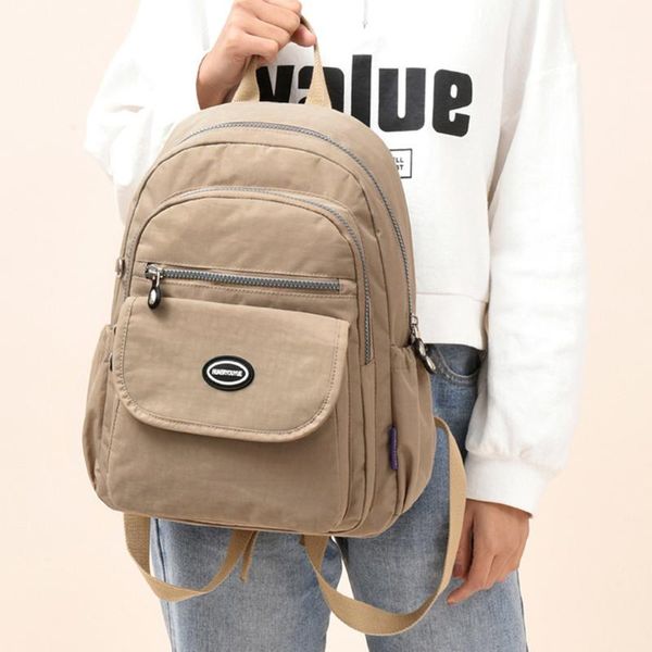 

женская рюкзак мода простой твердая высокой емкости сумка переносимость zipper student рюкзаки mochila feminina mochila mujer