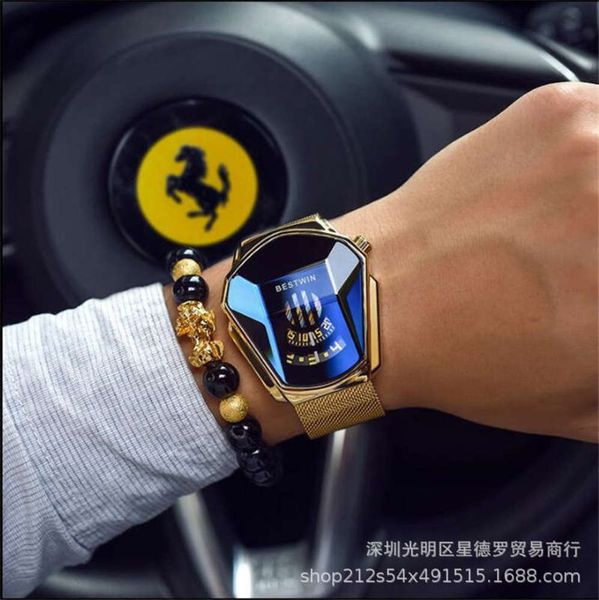 

case new business steel high grade steel belt steel watch men's leisure quartz watch non mechanical watch, Slivery;brown