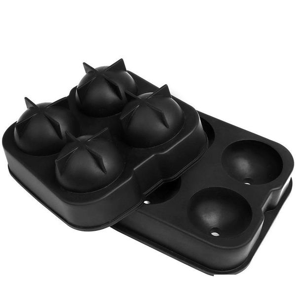 

fast-release flexible soft sile ice cube tray ice ball maker mold round spheres tray black jllgbd bdedome