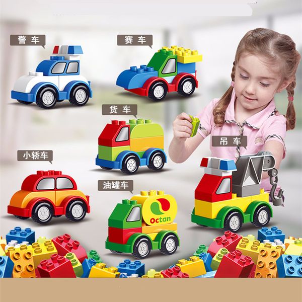 

single sale big size diy car compatible with duploed parts building blocks educational bricks toys for children kids gift
