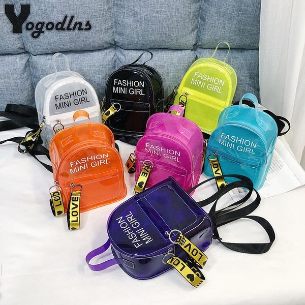 

женщины прозрачный рюкзак для ребенка мини маленький рюкзак пвх clear jelly рюкзак письмо печать студенческое плечо crossbody сумка bbywqh