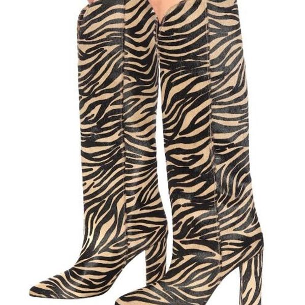 

discount luxury bootsred black, red woman, crocodile print cowhide, zebra leopard, five star, pointed mouth, high heel, rough knee