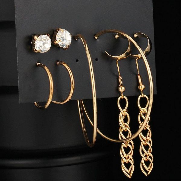 

creative retro simple tassel earrings wild fashion 5 pairs of earrings, Silver