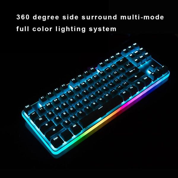 

keyboards ganss rainbow rgb backlit wired mechanical gaming keyboard g.s 87 pro [cherry mx-red switch]