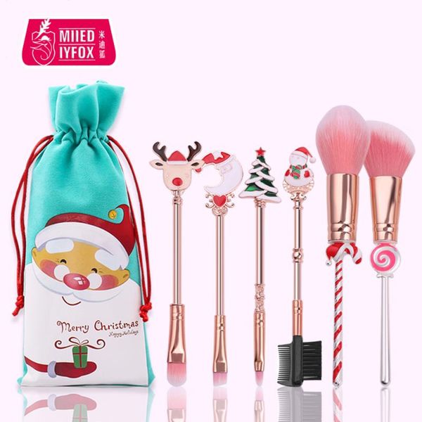 

nail art kits 3 candy christmas makeup brush old man elk cute carry mini tools set