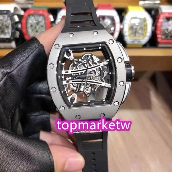 

manufacturers high version rm 61-01 skeleton dial japan miyota automatic mechanical rm61-01 men watch 316l steel case rubber ba, Slivery;brown