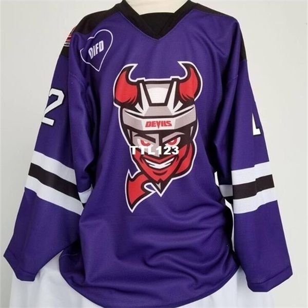 

real 121 real full embroidery new jersey devils difd #13 nico hischier hockey jersey or custom any name or number jersey, Black