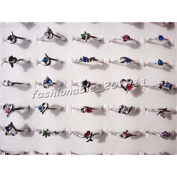 

plated lots cz crystal rhinestone silver ring jewelry for woman wedding rings, Golden;silver