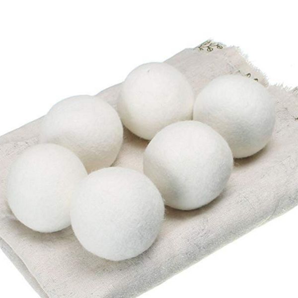

wool dryer balls premium reusable natural fabric softener 2.76inch static reduces helps dry clothes in laundry quicker dhl