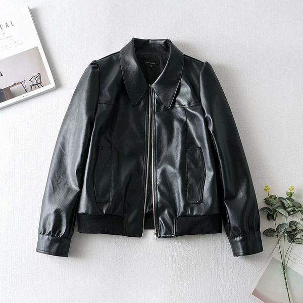 

women's leather & faux spring 2021 sale pu short jacket women fashion stylish black jackets for woman coat