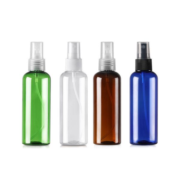 

100 ml plastic bottle round shoulder refillable spray bottles for perfumes cosmetics packaging cleaning liquids