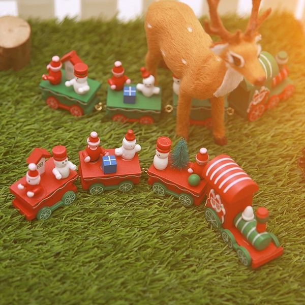 

train decoration santa claus gifts wooden christmas newmini toy