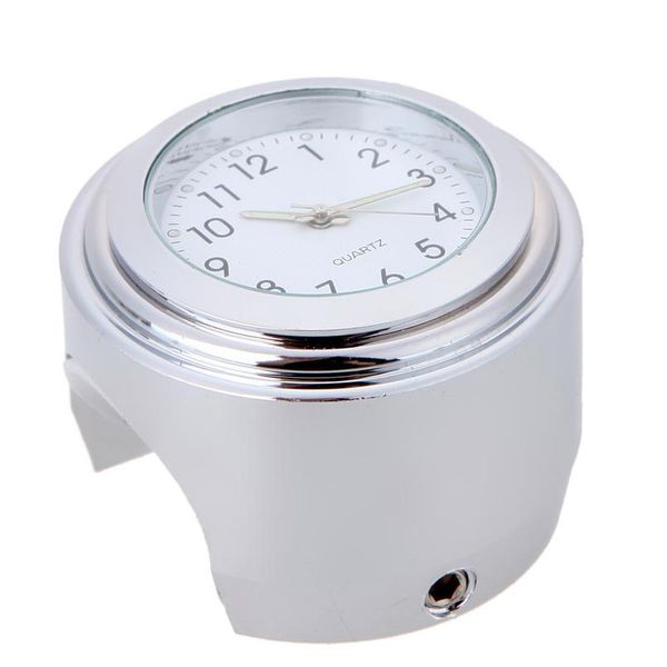 

7/8\"motorcycle quartz clock waterproof chrome bike handlebar mount watch aluminum luminous clock universal moto acc wmtdof