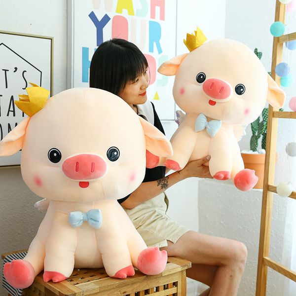 

handsome cool soft plush toy pig kid stuffed animal plush cute crown pig plush toy 2020 selling