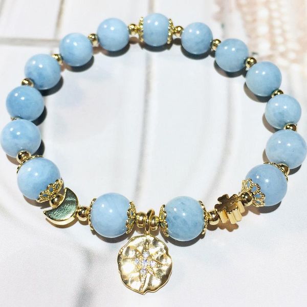 

factory price natural stone chakra beaded bracelets diy accessories yoga jewelry healing energy gemstone spacer aquamarine beads