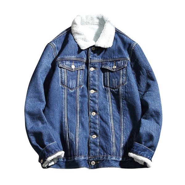 

men winter denim jackets thicker warm blue jean coats good quality denim coats men cotton wool liner winter jean jackets, Black;brown