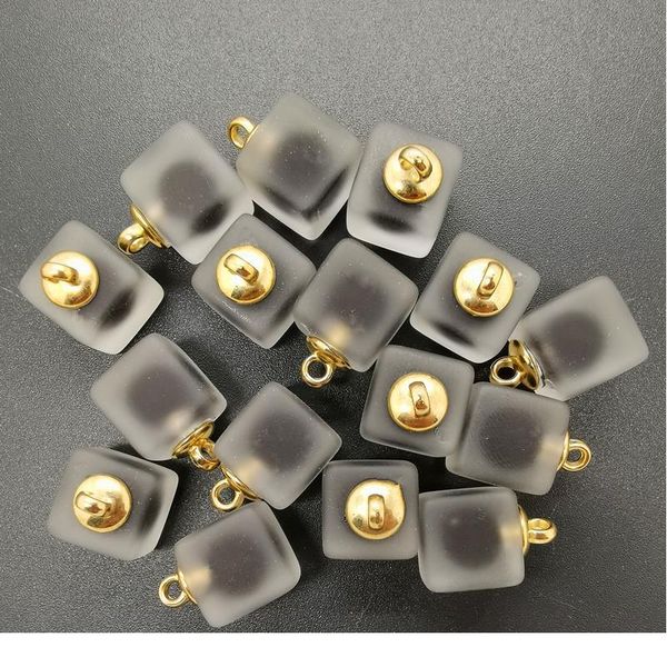 

new diy 8pcs 16mm mini acrylic frosted square beads charm pendant ornaments jewelry making jllkmg, Black