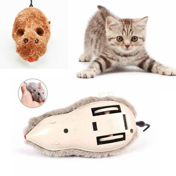 

cat toys creative funny clockwork spring power plush mouse toy dog playing mechanical motion rat pet interactive