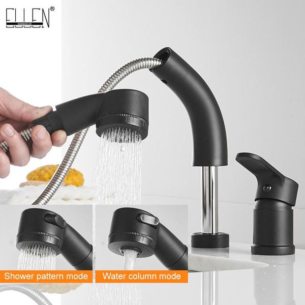 

bathroom sink faucets ellen 2 holes pull out basin tap cold water mixer deck mounted elk107