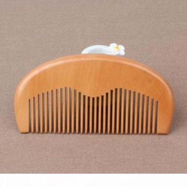 

2021 fashion new natural peach wooden comb handmade straight pocket wooden beard combs hair tool new