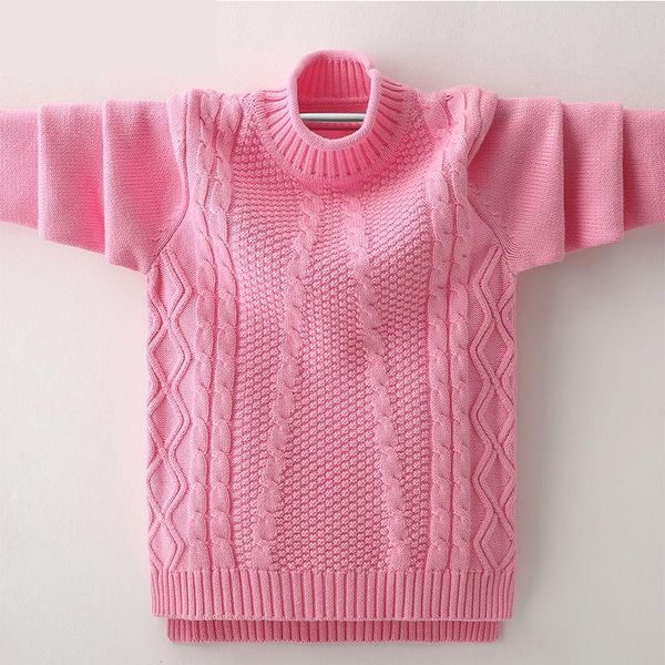 

pullover baby girls 2021 autumn winter turtleneck sweater clothes children casual warm clothing knitted solid kids sweaters w897, Blue