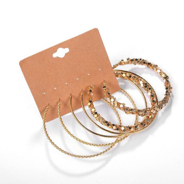 

hoop & huggie 3pairs/set gold big hoops pearls earrings for women girls oversized loop earring set wedding party, Golden;silver