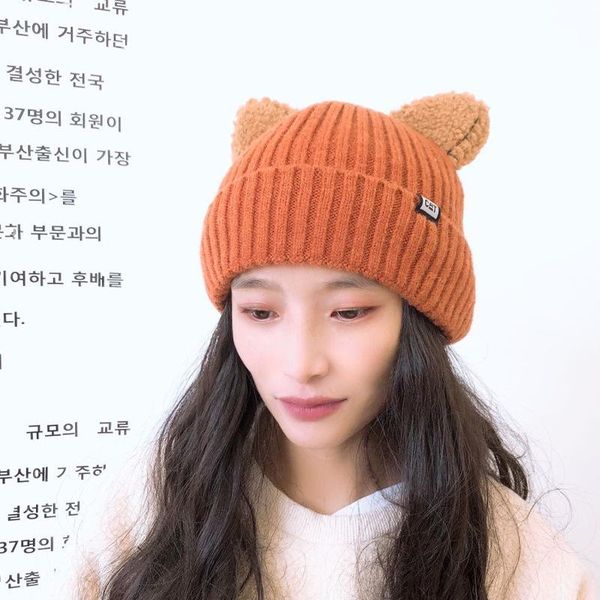 

beanie/skull caps obawa women's knitted with cat ears knitting hats warm women beanies crochet hip hop cap ski hat, Blue;gray