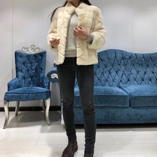 

denvinny 2020 real coat women winter natural coat import velvet1, Black