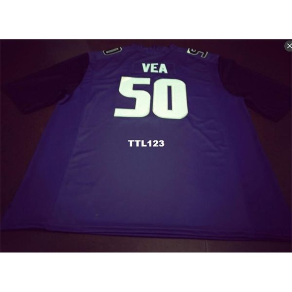 

3740 #50 vita vea black white or purple washingtonn huskies alumni college jersey or custom any name or number jersey