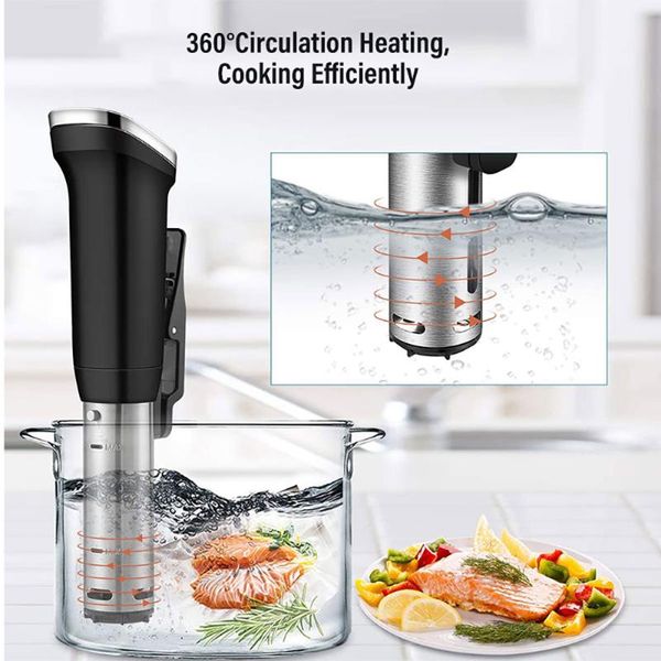 

1200w sous vide immersion circulator vacuum slow cooker waterproof time setting low temperature cook steak machine kitchen tool