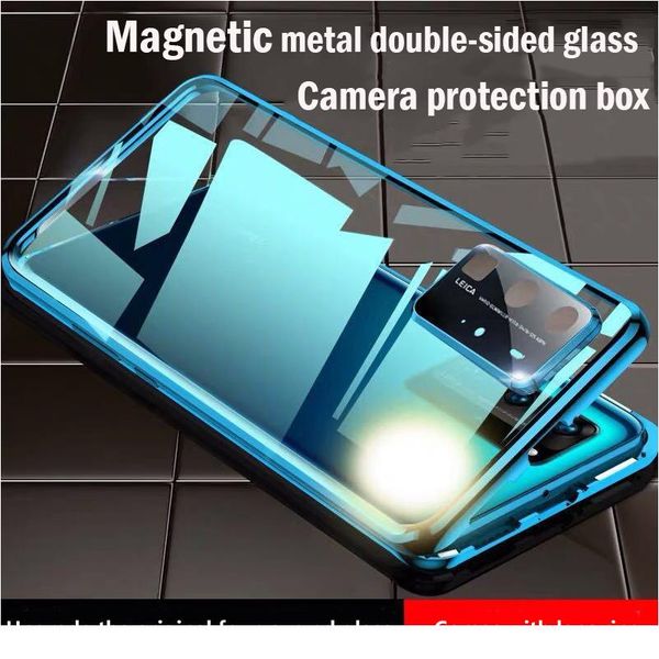 

magnetic metal adsorption double-sided glass case for samsung s10 s20 fe s9 s8 a71 a51 m51 m21 a70 a50 no bbyhvf