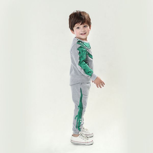 

warm kids dinosaur set long sleeve school children's cartoon sweater for boyssweater drop shipping lj200915, White