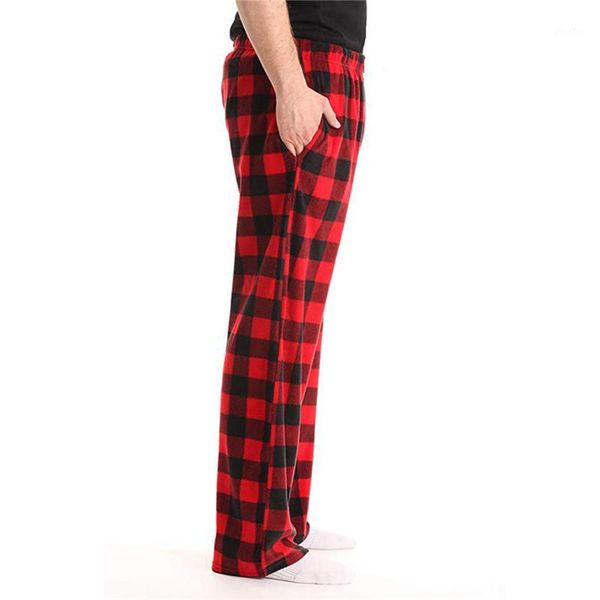 

trousers men's home ccasual loose plaid pocket sleep dad's elastic waist pants casual elastic side striped sweatpants trousers1, Black